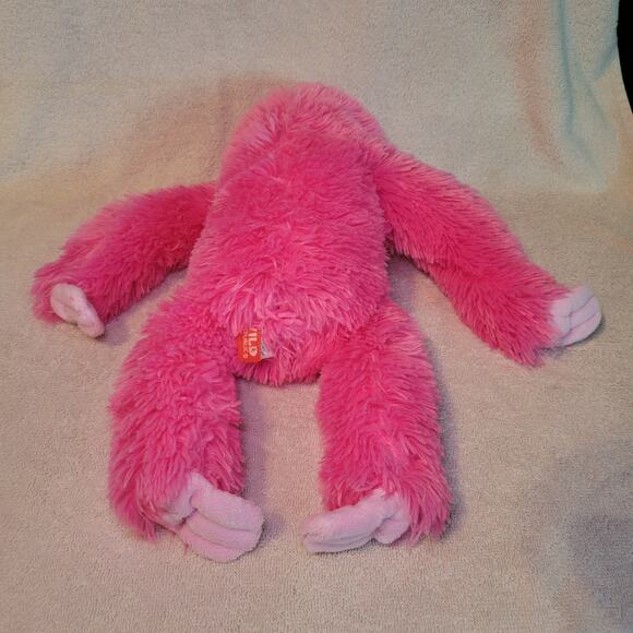 Wild Republic Sloth Beanbag 16” Plush Hot Pink Stuffed Animal Zoo Fuzzy Cuddly - Picture 4 of 7
